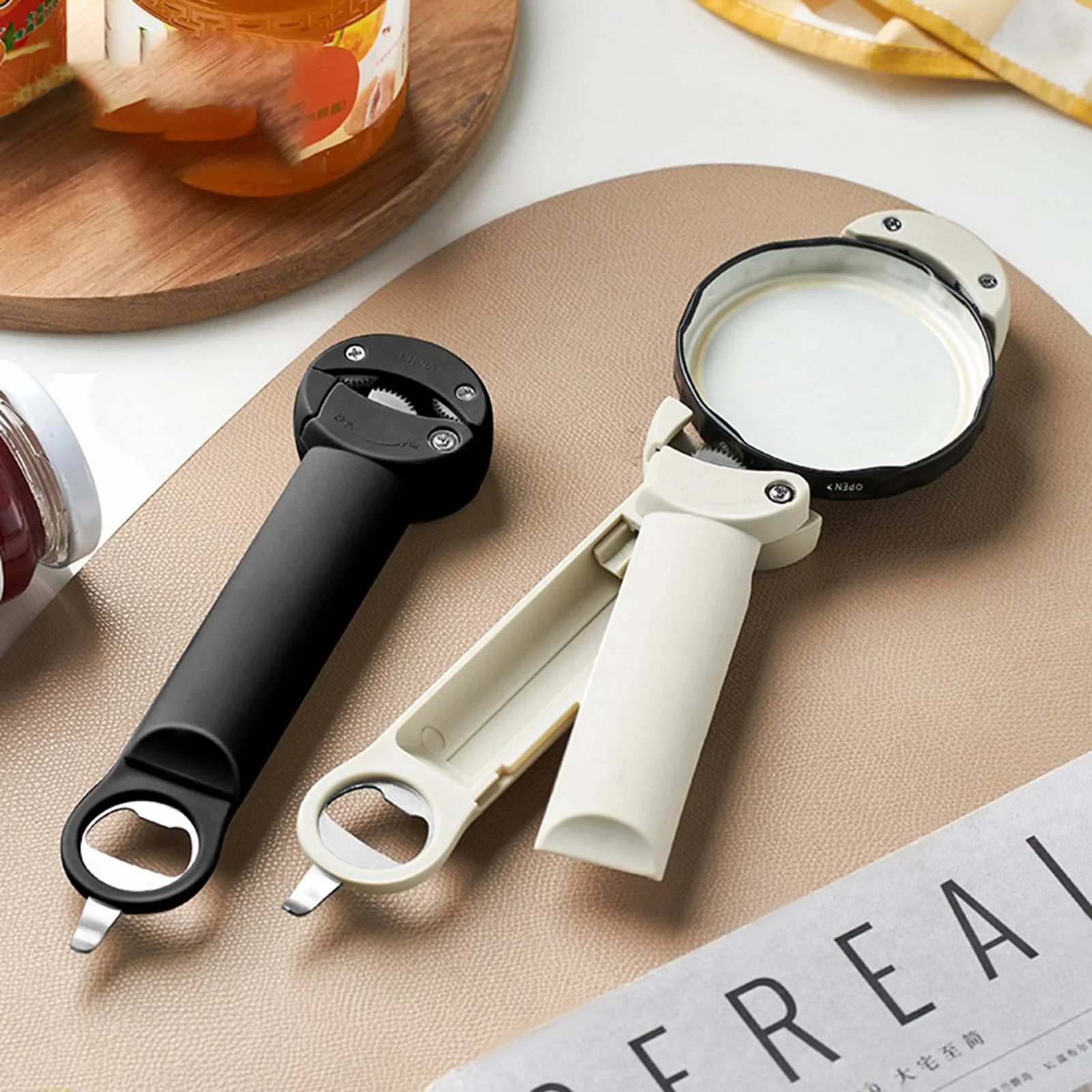 Jar Opener Under Cabinet Rotating Bottle Cap Opener Multi-function  Universal V-shaped Lid Gripper Quick Opener Kitchen Gadget - AliExpress