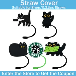Reusable Silicone Straw Covers - Dustproof Drinkware Toppers, Set of 5, 8mm (5pcs - 33)