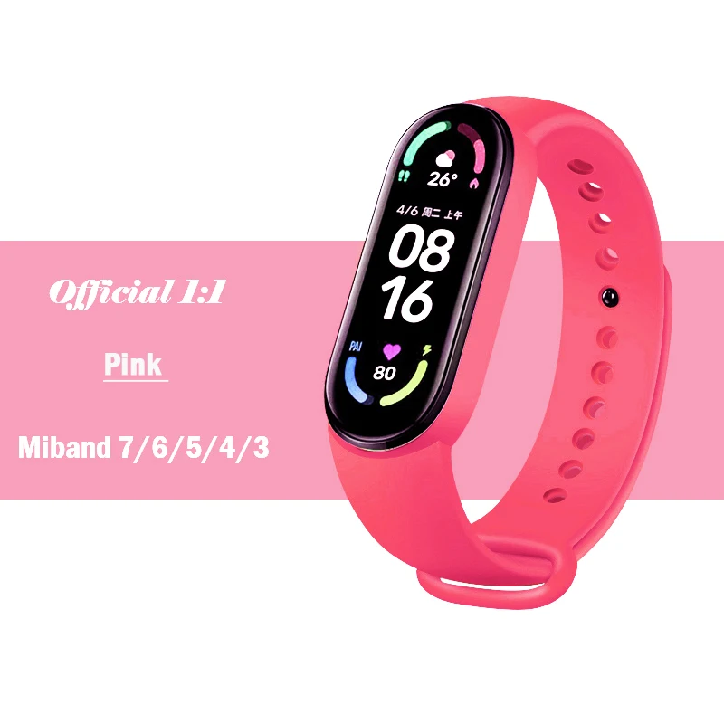 thumbnail image 1 of Bracelet pour Xiaomi Mi Band 7 6 bracelets de montre Miband6 NFC silicone haute qualité remplacement correa mi band 7 6 3 4 5 montre bandes de Sport, 1 of 5