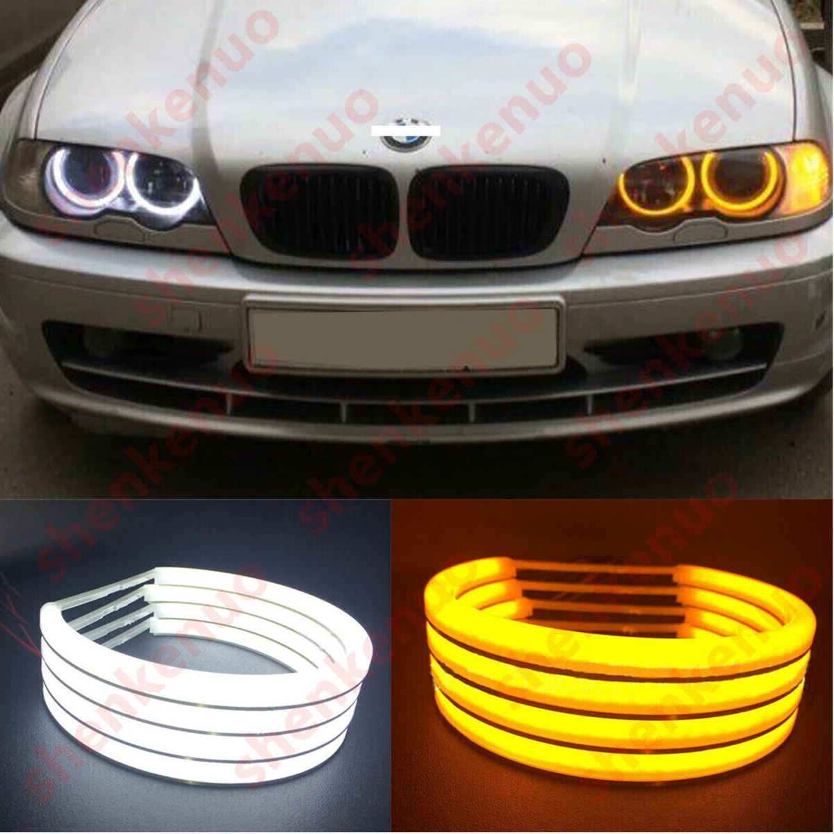 새로운 LED 천사 눈 키트 헤일로 링 헤드 라이트 램프 BMW E46 쿠페 E36 E38 E39 울트라 브라이트 리필 데이 라이..