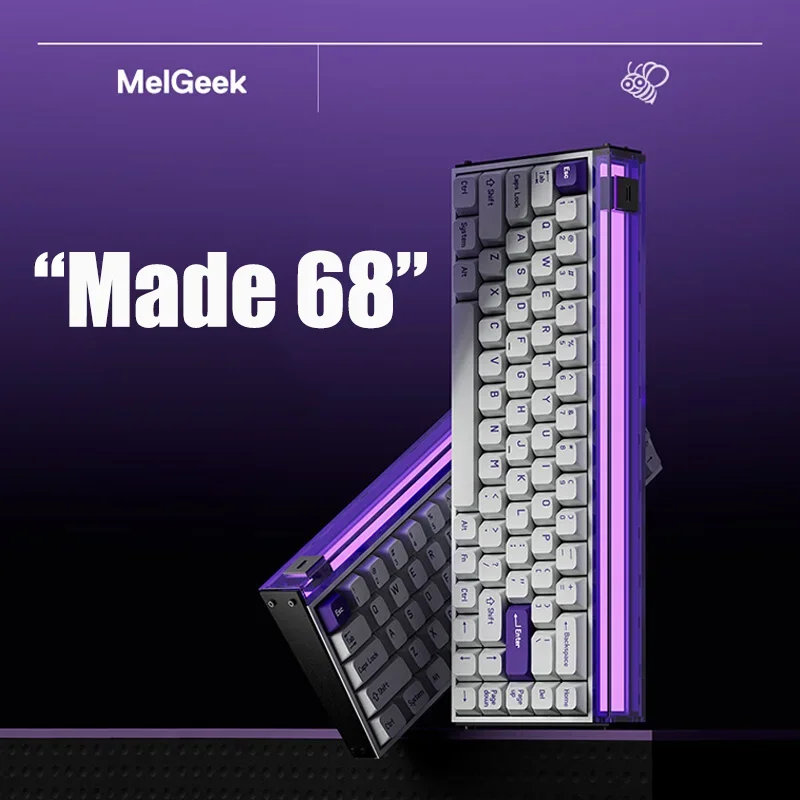 

MelGeek Bee Made68 Mechanical Keyboard Magnetic Switch Wired Single Mode RT Valorant PC Gamer Esports Professional Player DIY