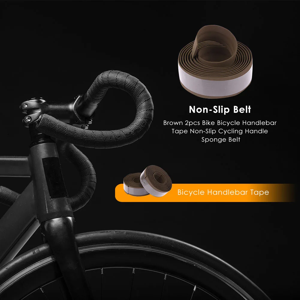 Belt Breathable Soft Bike Handlebar Tape Non-Slip Brown Cycling MTB Handle Belt Sponge Handlebar Bandage