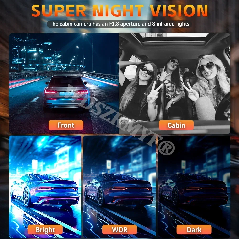 360° Car Camera 4Lens 1080P Dash Cam 1080P Car recording camera Car DVR 3Lens Front Left right optional Rear View Camera