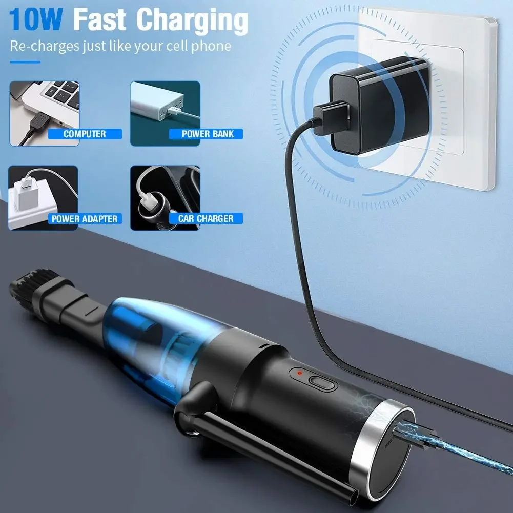 Air Duster ATEnge Computer Vacuum Cleaner Blower and Vacuum 2in1 Rechargeable Electric Air Duster for Car PC Home and Office Dust Cleaning
