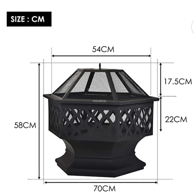Otthoni Hatszögletű Tűz Gödrök Kültéri Grill Stand Máglya Party Kemping Kemence Kreatív Kert Fűtő Kályha Vas Művészet Brazier U - Image 6