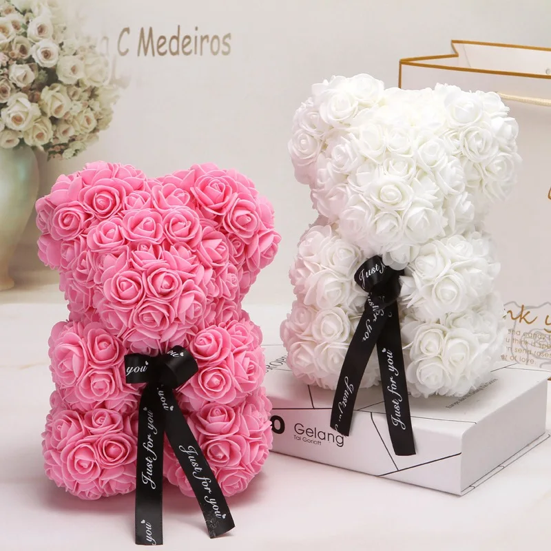 1pcs 20cm/30cm Artificial Flowers Foam Teddy Bear of Roses Mold DIY