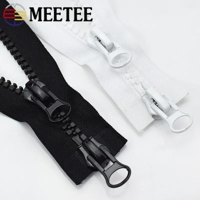 더블 슬라이더 레진 지퍼 오픈 엔드 자동 잠금 지퍼, 재킷 텐트 재봉 지퍼, DIY 의류 액세서리, 60-300cm, 5 8 10 2 개