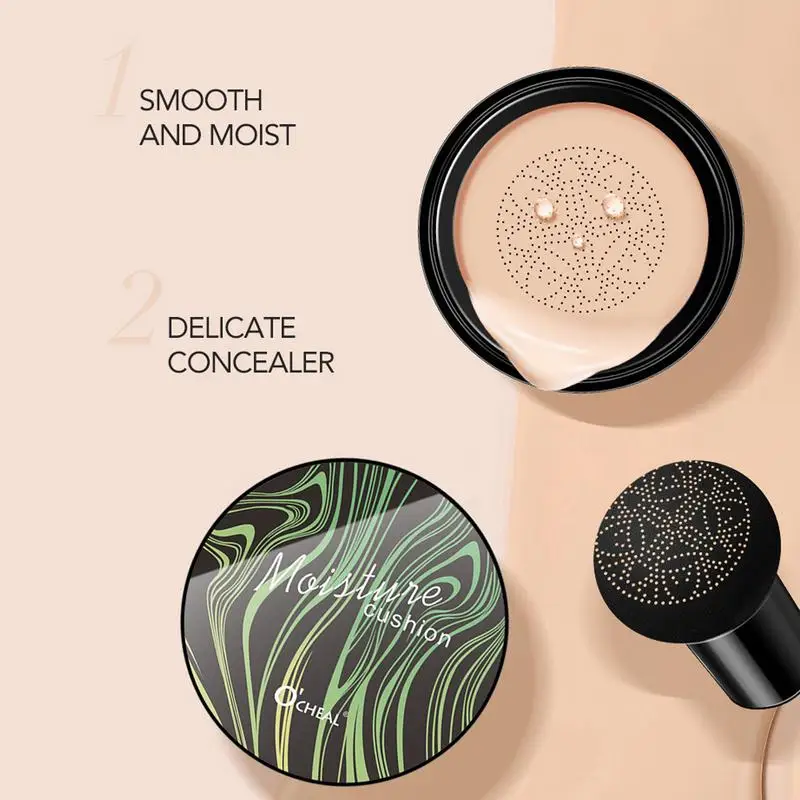 BB Air Cushion Foundation Mushroom Head CC Cream Concealer Whitening Makeup Cosmetics Waterproof Brighten Face Base Tone 5