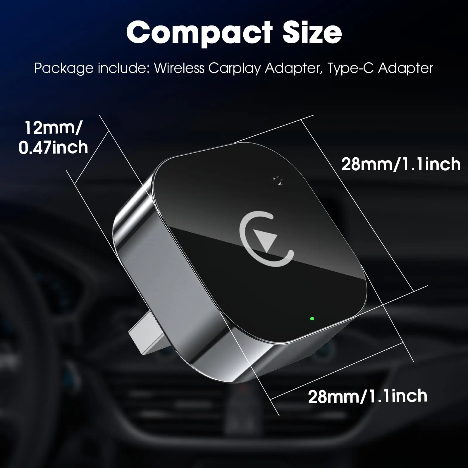 Wireless Carplay Adapter Plug and Play Wired to Wireless Dongle for iPhone iOS Auto Car Navigation