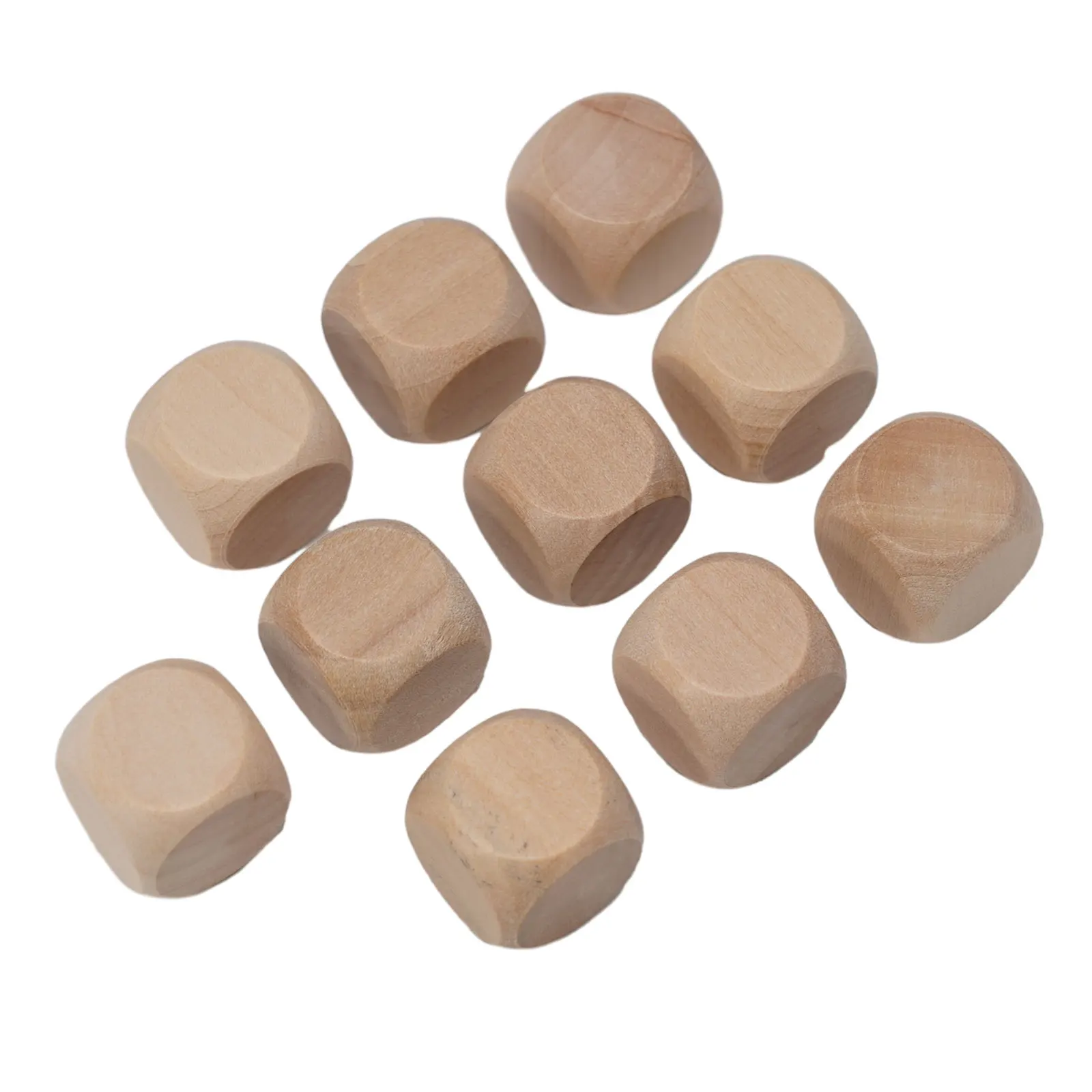 10PCS Blank Wooden Dice Unfinished Wood Cubes 8/12/16/20/22/25/28/30mm Unique Game Dice DIY Craft Printing Projects Chess Games