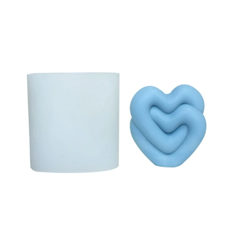 

Handmade Heart Shaped Candle Mold Quality Silicone Mold for DIY Candle Plaster Home Ornament Gift M68E