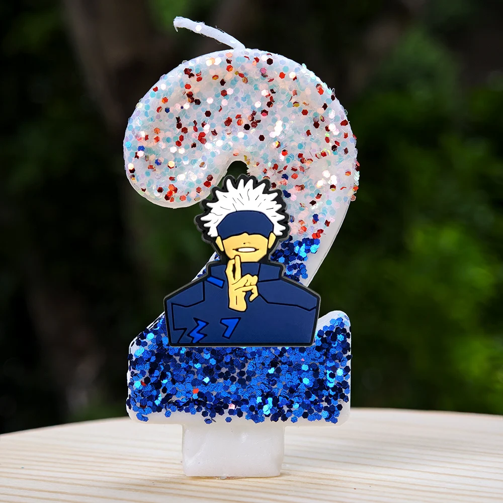 Anime Jujutsu Kaisen Themen-Kerze Nummer 0-9 Geburtstagstortenkerze Dekoration Geburtstagsparty Tortendekoration Baby-Shower Spielzeug Geschenke – Detail 4