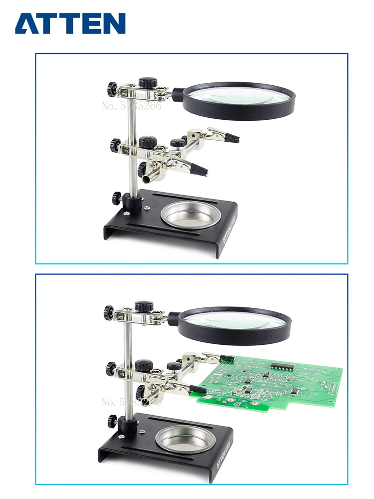 ATTEN 3X Magnifier Desktop Repair Stand Electric Soldering Station Electric Soldering Iron Circuit Board Repair Auxiliary Tool