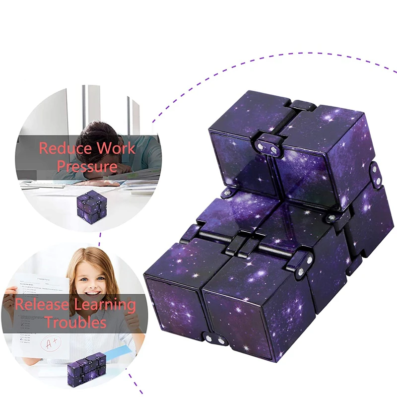 Starry Sky Splendor Infinite Cube Stress Relief Cube Creative Magic Puzzle Flip Fidget Finger Toys Anxiety Relief Toys