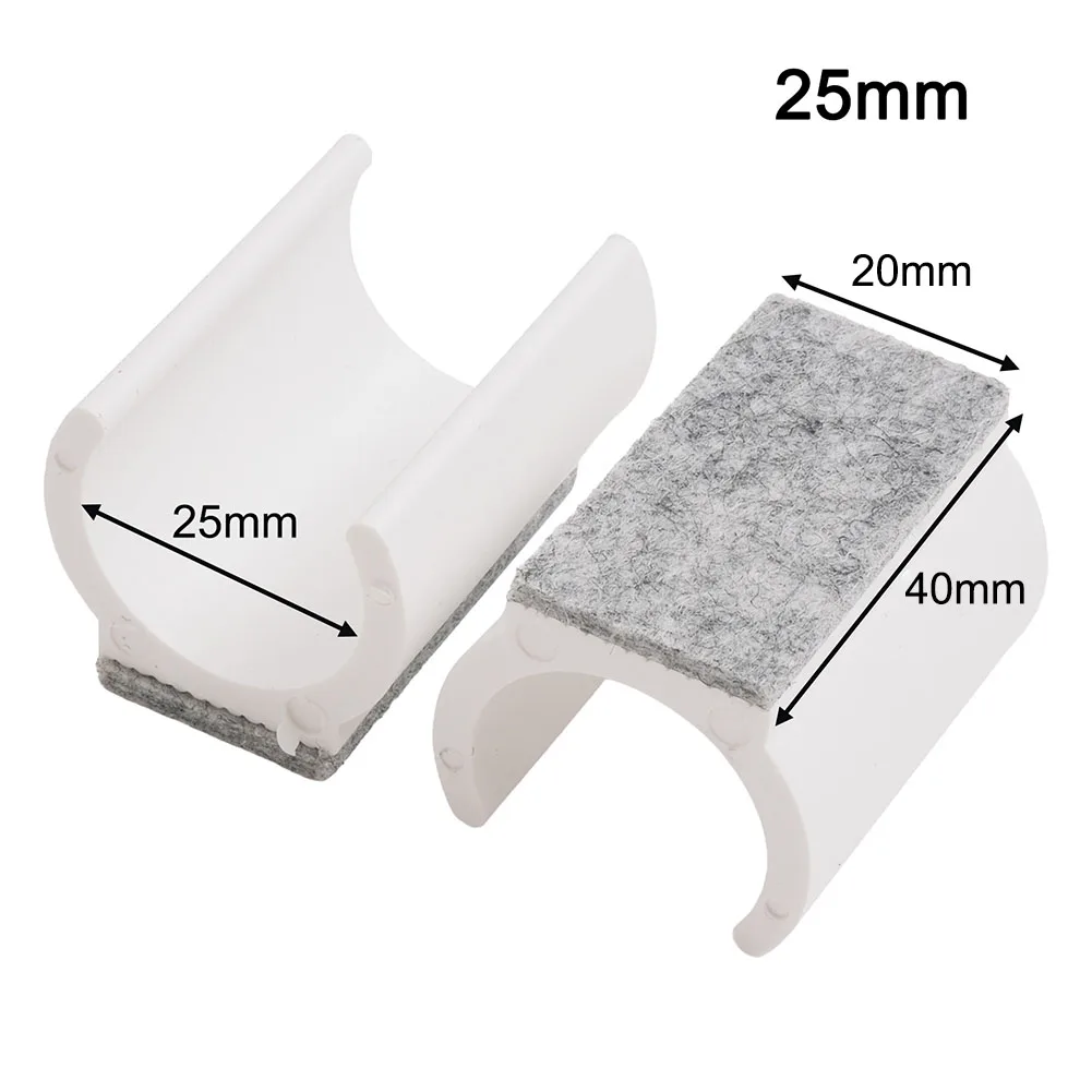 8pcs 의자 가구 글라이더 바닥을 보호하고 소음을 줄이기 위해 사전 조립 된 펠트 패드가있는 25mm U 자형 발 패드