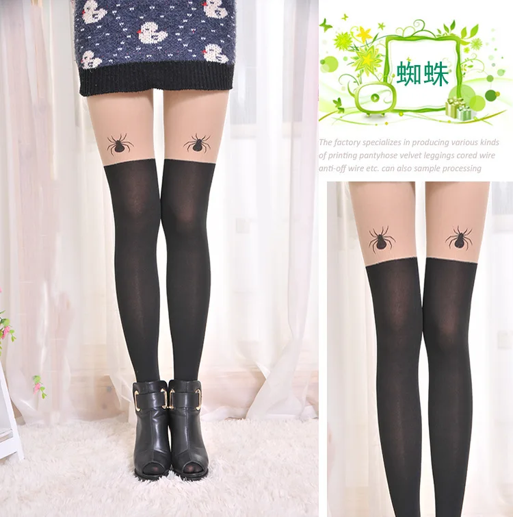 Femmes Harajuku Nouveauté Lolita Collants Style Gothique Japonais Anime Articule Poupee Tatouage Impression 3d Collants Cosplay Bas Leggings Collants