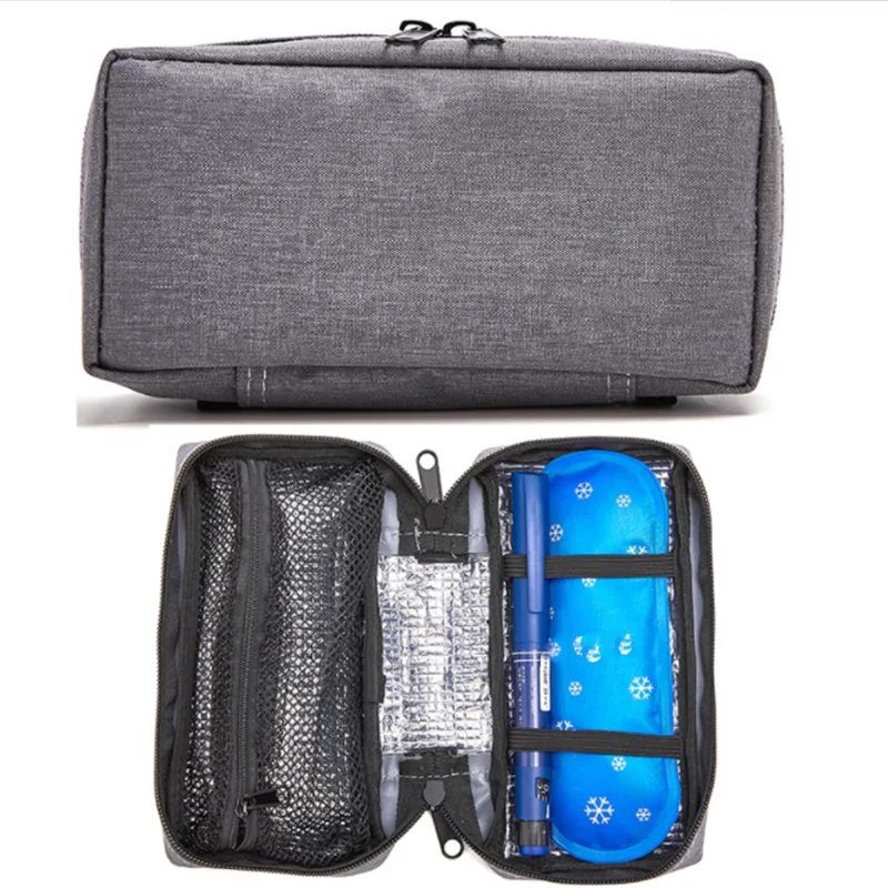 

Portable Insulin Glaciated Cold Storage Bag Refrigerated Box Refrigerator Heat Packs Drug Freezer Pack With 2 Ice Pads