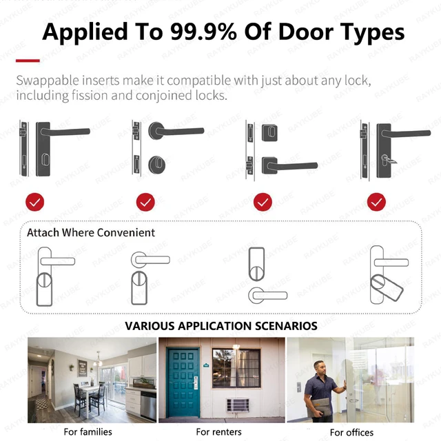 RAYKUBE A1 Pro Max Tuya BEL Smart Door Lock Set with Fobs/ Keypad/ Smart Key Tuya Remote Unlock Work with Alexa Google Assistant 6 RAYKUBE A1 Pro Max Tuya BEL Smart Door Lock Set with Fobs/ Keypad/ Smart Key Tuya Remote Unlock Work with Alexa Google Assistant 6