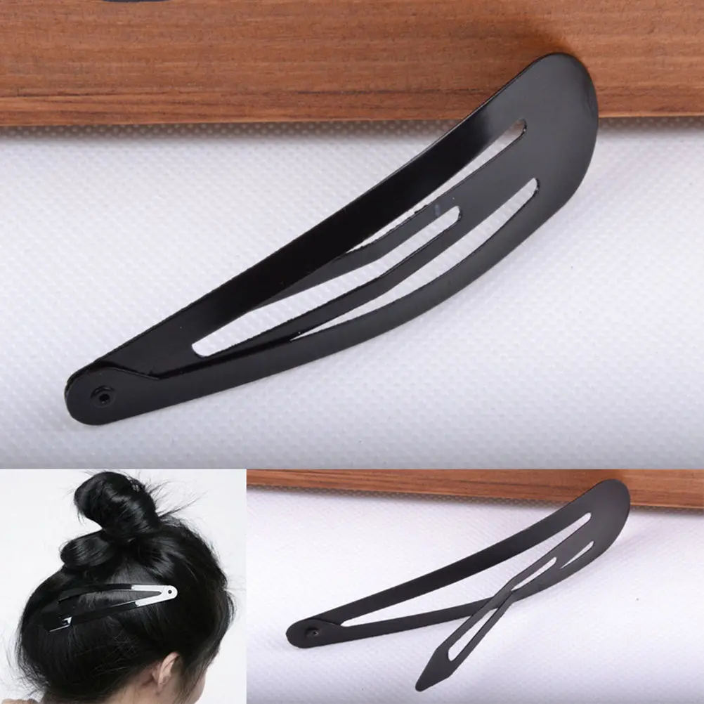 50Pcs Liu 블랙 메탈 헤어 클립 소녀를위한 스냅 헤어핀 어린이  매일 파티 헤어 액세서리 바레트
