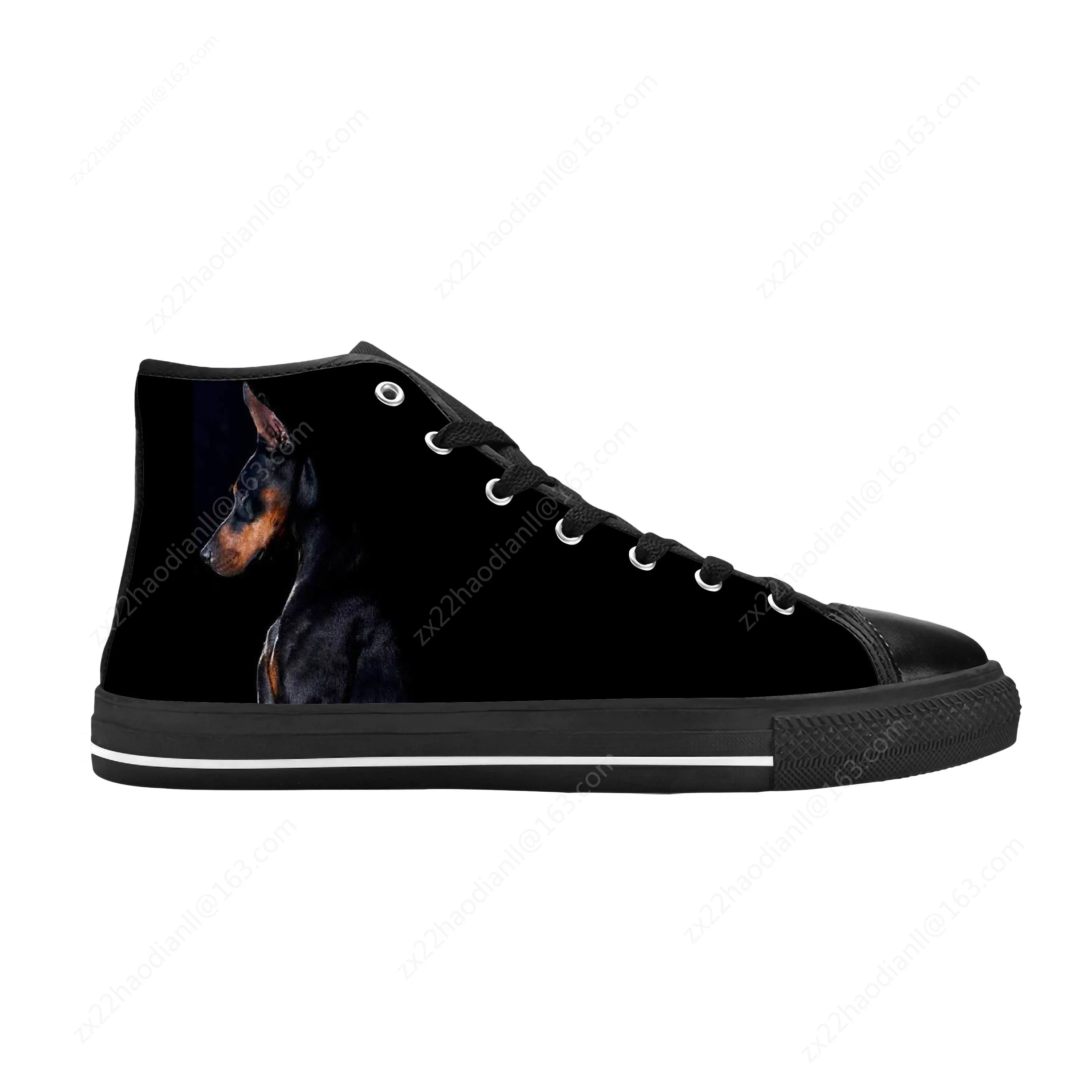 Doberman Dog Animal Rock Cartoon Anime Manga Cool Casual Cloth Shoes High Top Comfortable Breathable 3D Print Men Women Sneakers