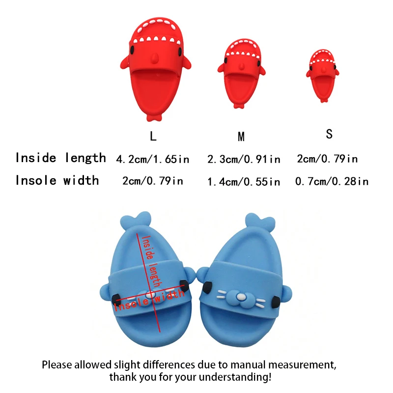 2Pcs Small Pet Dress-Up Shark Shaped Slippers Mini Cute Decorative Shoes Ideal For Photoshoot Color Random