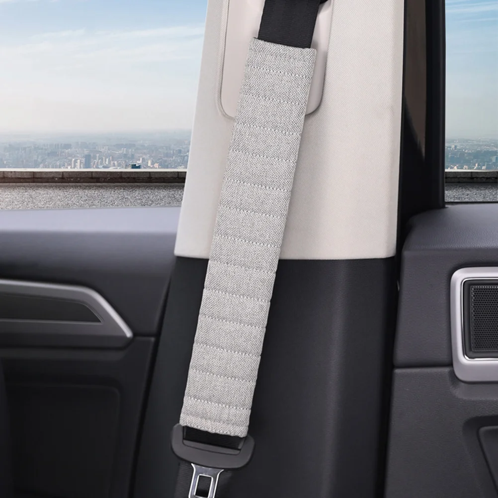 

2PCS Auto Car Seat Belt Covers Seat Shoulder Pads Cushions Breathable Seatbelt Strap Covers for Decoration Protection (Grey,