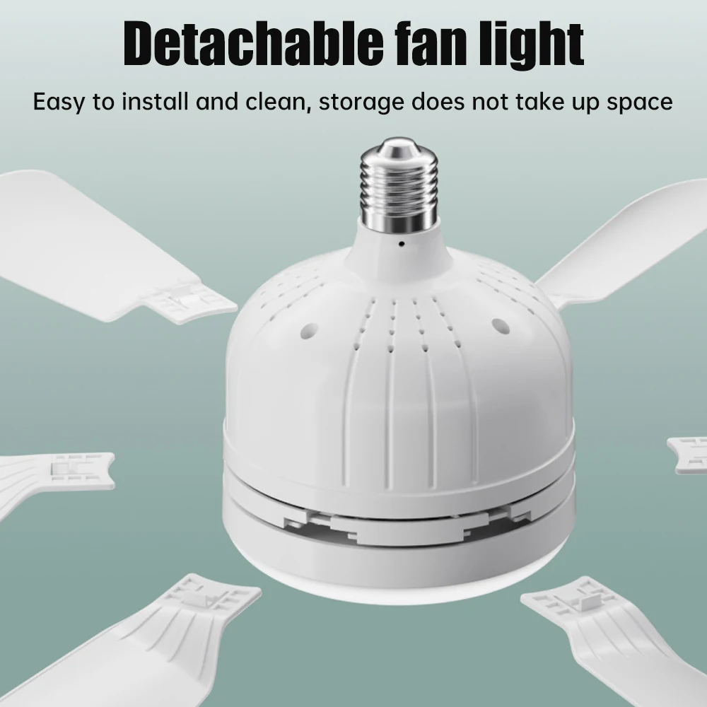 LED Ceiling Fan Light E27 40W Ultra Quiet Remote Control Ceiling Fan Lamp Detachable Color Blade Dimming Air Circulation