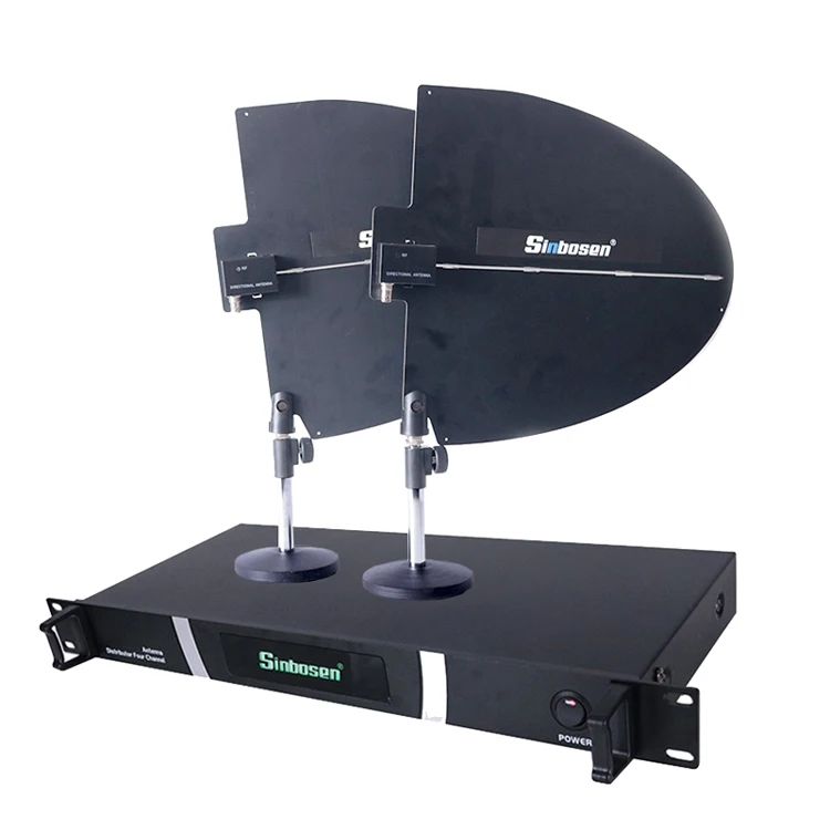 

4 Channels UHF Wireless Microphone System Paddle Style Antenna Amplifier Distributor