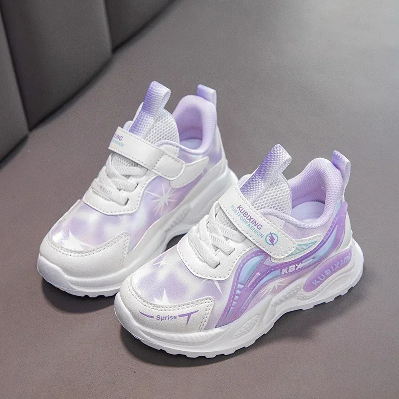 Students Sneakers White Non-slip 2025 Brand New Kids Running Shoes Mesh Breathable Children Fashion Shoes Thick Soft Sole Trendy