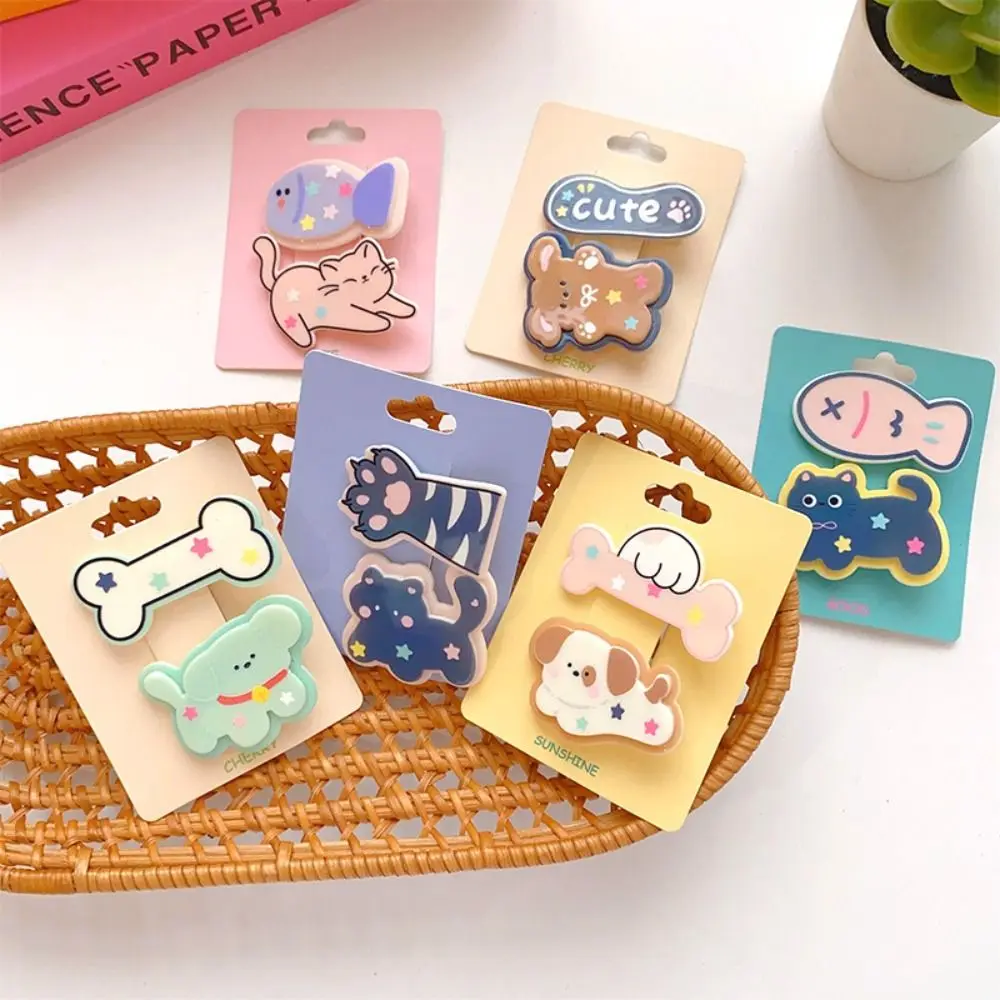 

Заколка для волос с котом и мультяшным принтом Милая боковая заколка в Корейском стиле милая заколка для волос с утконосом аксессуары для волос Милая женская заколка для собак