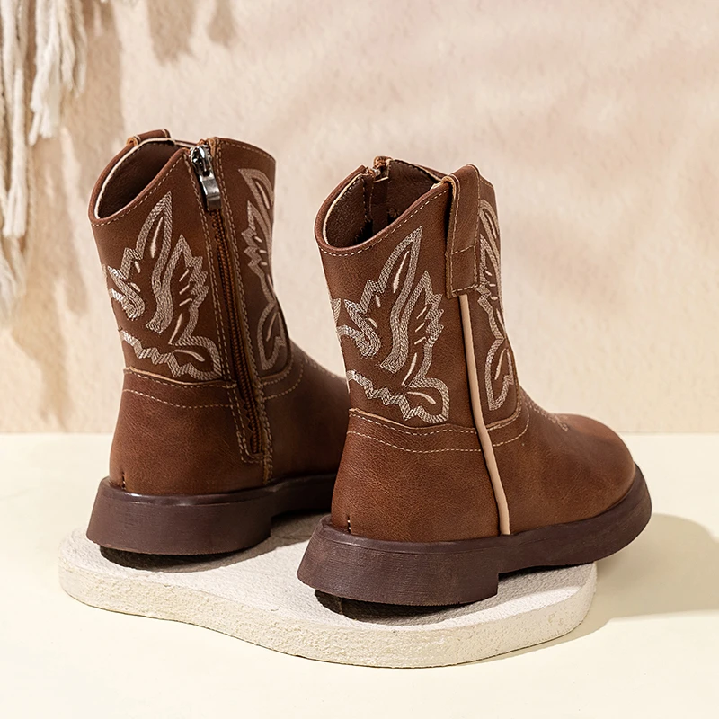 Zapatos Nina 소녀 부츠 방수 카우보이 부츠 어린이 새로운 패션 짧은 미끄럼 방지 부츠 두꺼운 부츠 키즈 부츠 Botas Nina
