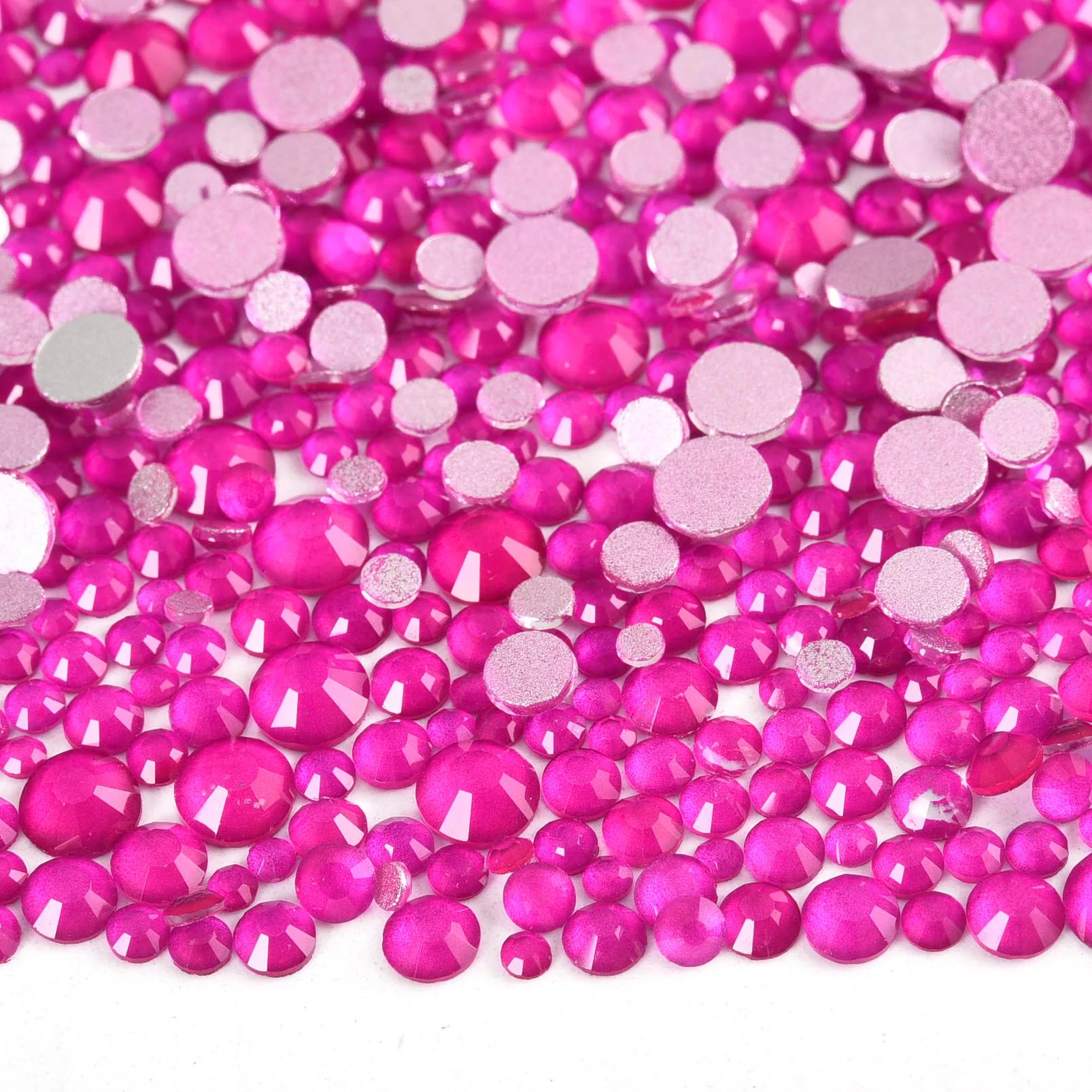 Light Pink GemStone Mix Non-Hotfix Flatback Rhinestones for Nail Art and Garment Decorations