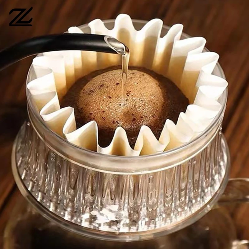 

1-2/1-4 чашки, бумажный фильтр #155/#185, бумага для фильтрации разлива кофе, 50 листов; Подходит для кофе с капельницей B75 и 1-2 чашки, волнистый капельница