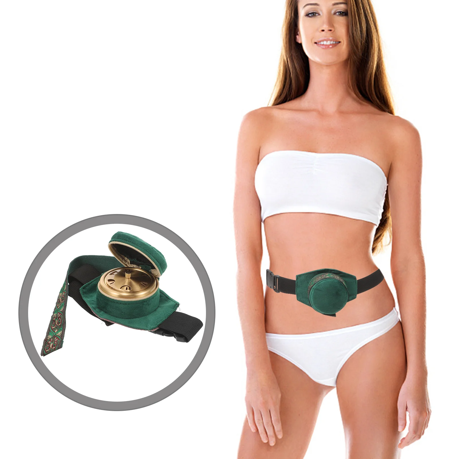 

Brass Moxa-stick Container Body Moxibustion Pot Accessory Tank for Back Pain Fabric Adjustable Burner Smokeless