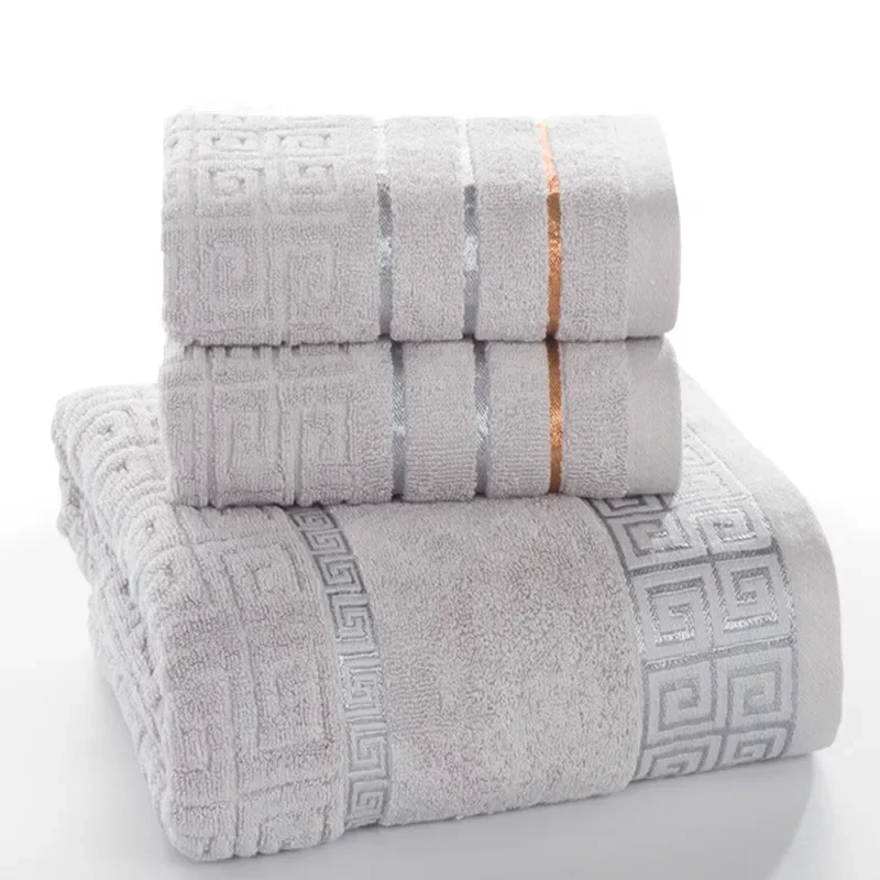 Plaid 100% Cotton Face Hand Bath Towel Set for Adult Bathroom 650g 3pcs/set Towel Sets bath towels cotton towel cotton face towels face towel
