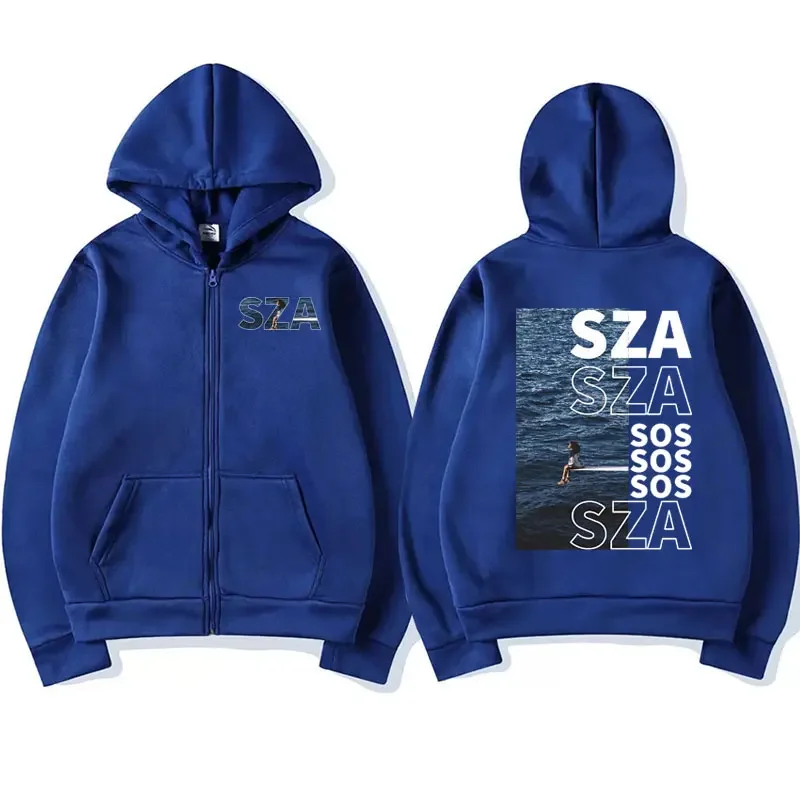 Singer SZA SOS Music Album Tour 2024 Zip Up Hoodie Harajuku