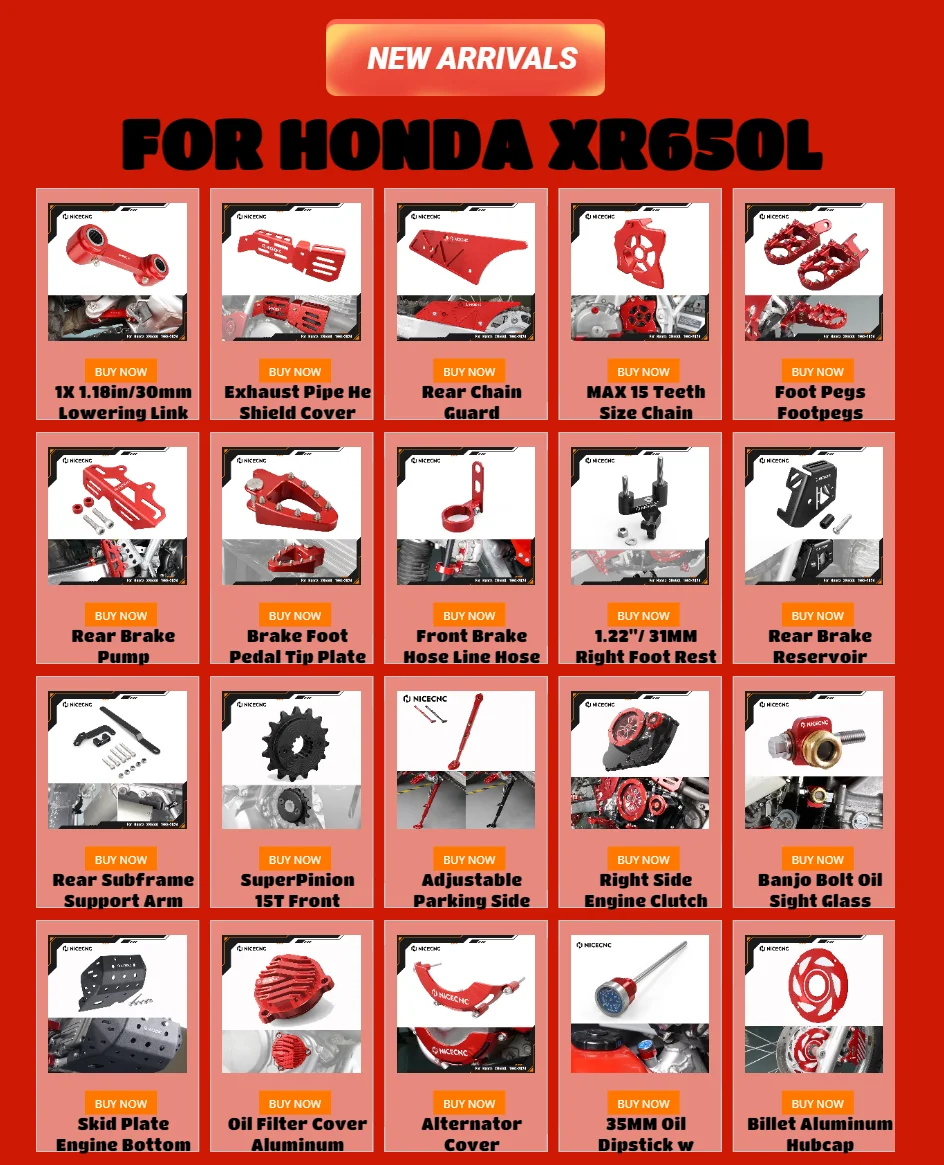 NICECNC Für Honda XR 650 L 650L XR650L 1993-2024 2023 Motorrad 1,22''/31MM Rechts fuß Rest Peg Fußrasten Pedale Montieren Näher – Detail 1