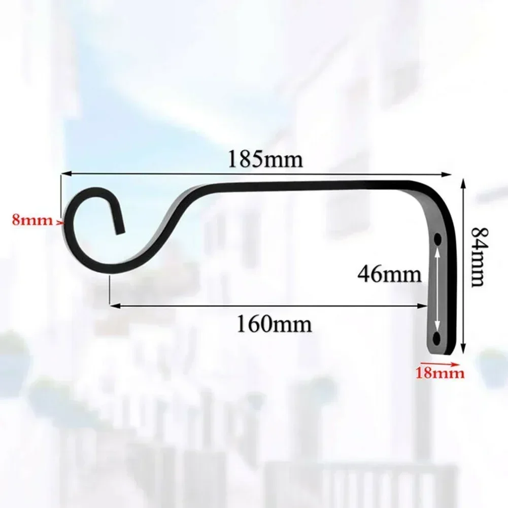 1/2PCS Metal Hanging Basket Brackets Garden Plant Hanger Hook Wall Decor Flower Pot Hook Hanging Lantern