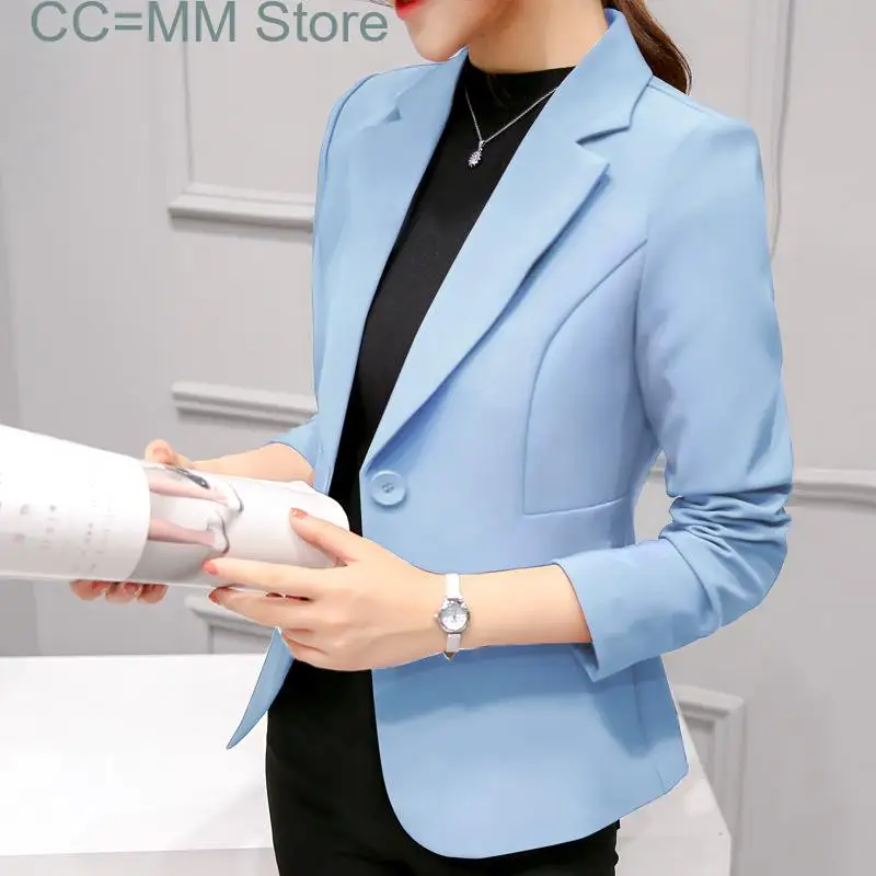 

New Notched Blazers for Women Fashion Slim Solid Elegant Suits Office Ladies Long Sleeve Chic Casual Blazer