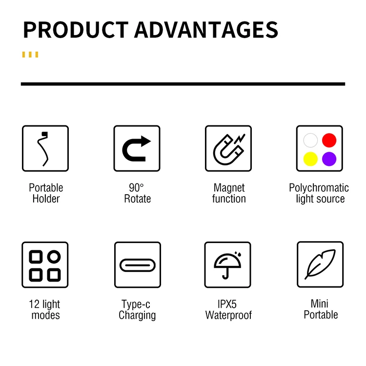 Description Picture 3 of itemFlashlight led rechargeable strong light mini flashlight, portable emergency lighting, flashlight