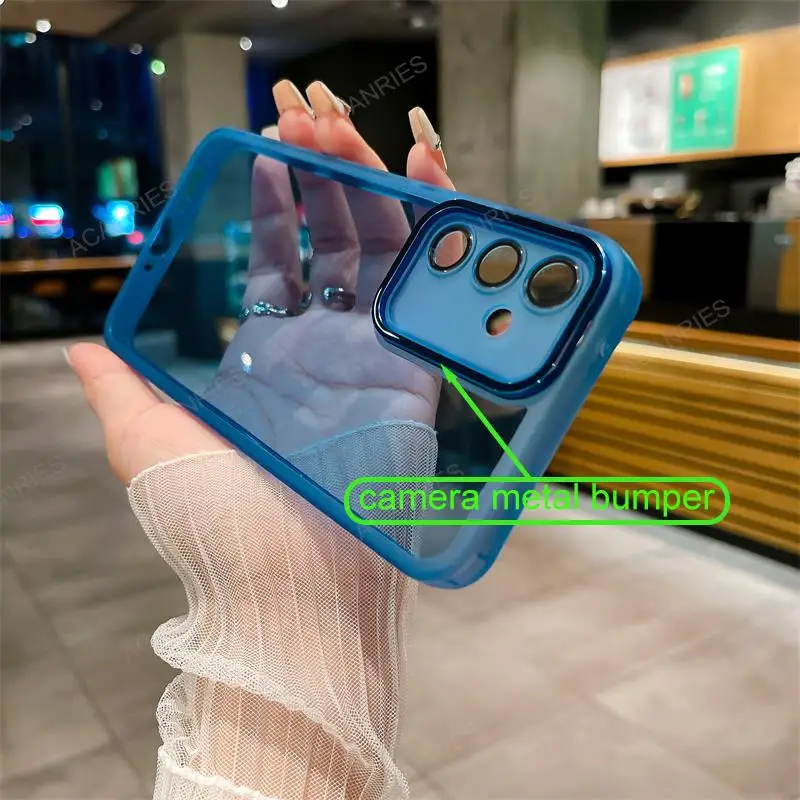 Clear Solid Color Silicone Case with Camera Protection for Various Smartphone Models