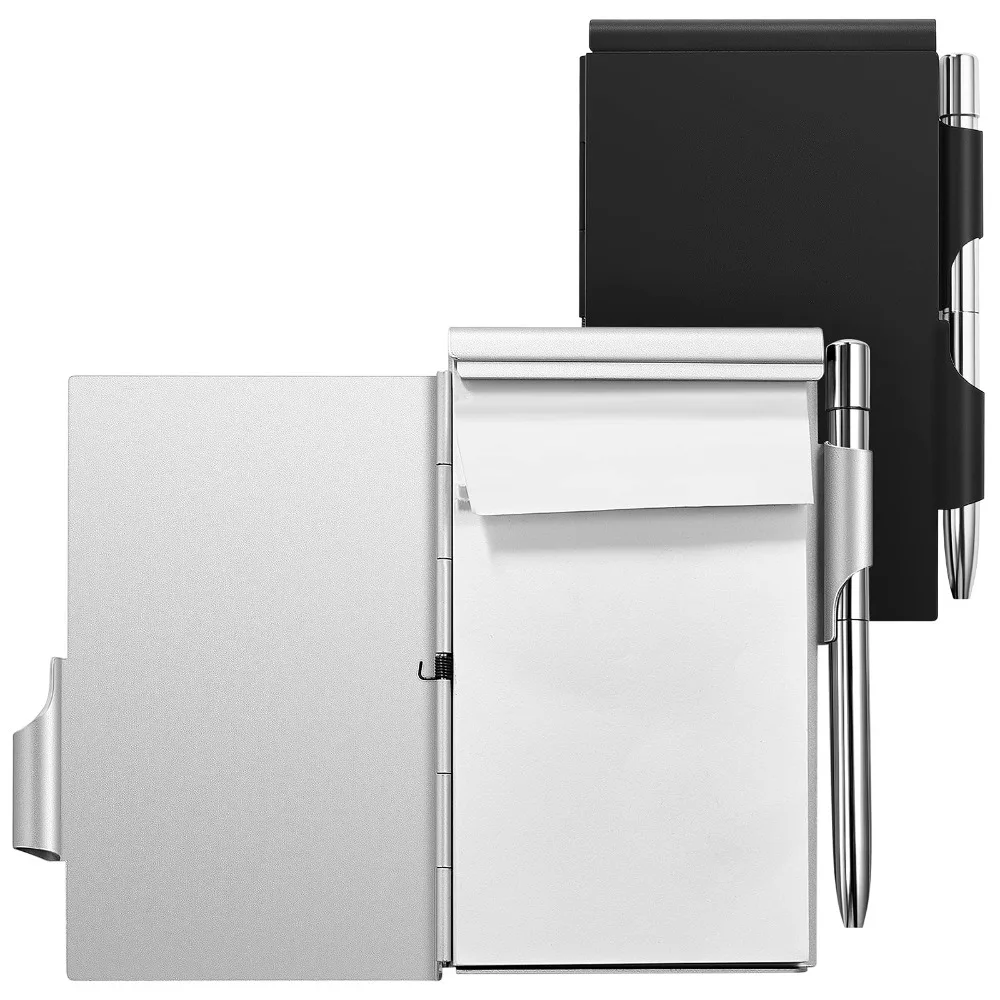 Sleek Aluminum Pocket Notebook with Pen and Refillable Pages