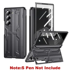 Shockproof Full-Coverage Phone Case with Hinge Protection and S Pen Slot for Samsung Z Fold 6 (Black)