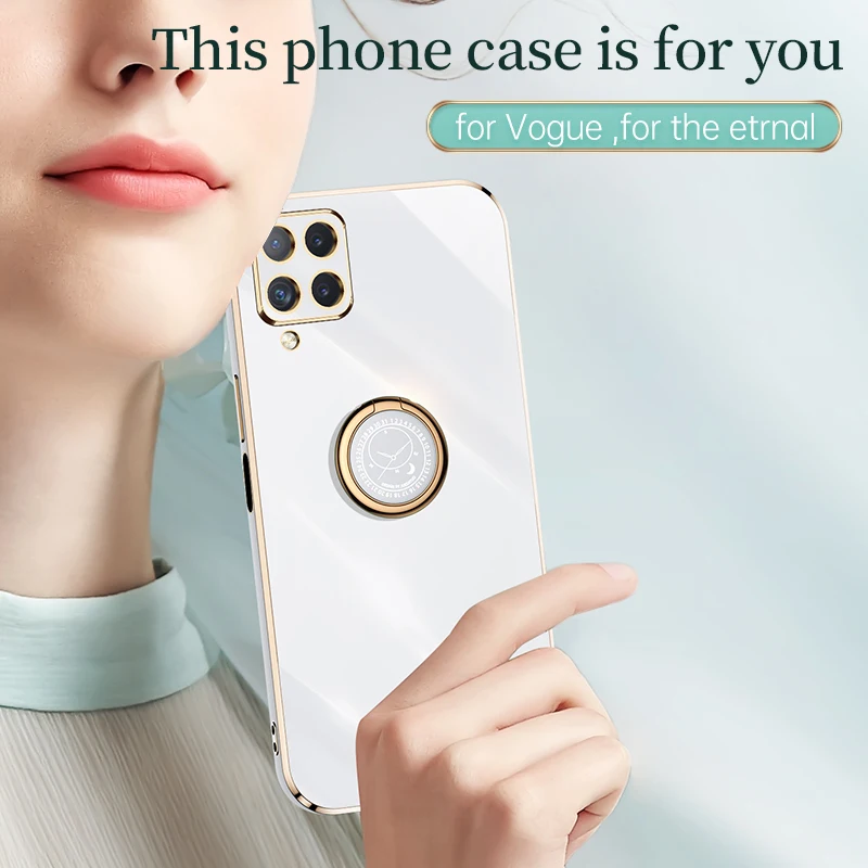 Sophisticated Plating Fashion Silicone Square Phone Case - Elegant Soft Back Cover