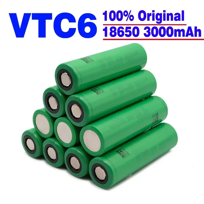 

VTC6 18650 3000mAh Battery 3.7V 30A High Discharge 18650 Rechargeable Batteries for US18650VTC6 Flashlight Tools Battery