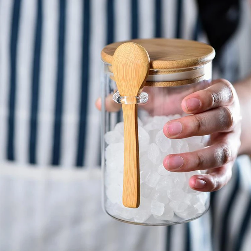Keramische Voorraadpotten met Bamboe Deksel - 3-Delige Keramische pot met Luchtdicht Deksel - Vaatwasmachinebestendig - Voorraadpotten voor koffie, suiker, muesli (turquoise