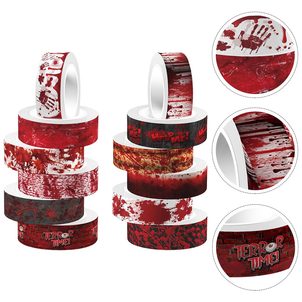 

12 Rolls of Halloween Element Tape DIY Crafts Tape Scrapbooking Tape Hand Account Washi Tape