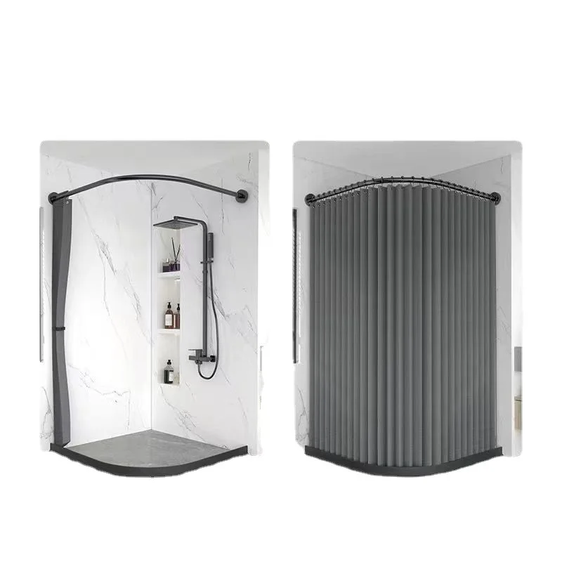 Toilet Non-porous Corner Magnetic Folding Invisible Shower Curtain Waterproof Mildew-proof Thickened Shower Partition Screen
