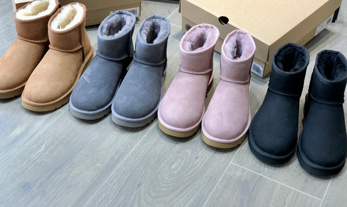 

Real Sheepskin Leather Wool Woman Shoes Fine Fashio EV Foam Wear-resistant Non-slip Outsole Simple Generous Couples Snow Boots