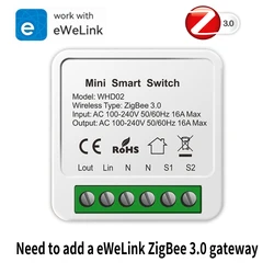 Mini Smart Switch with App Control - WiFi ZigBee Home Automation Relay Module - ZigBee3.0 Switch